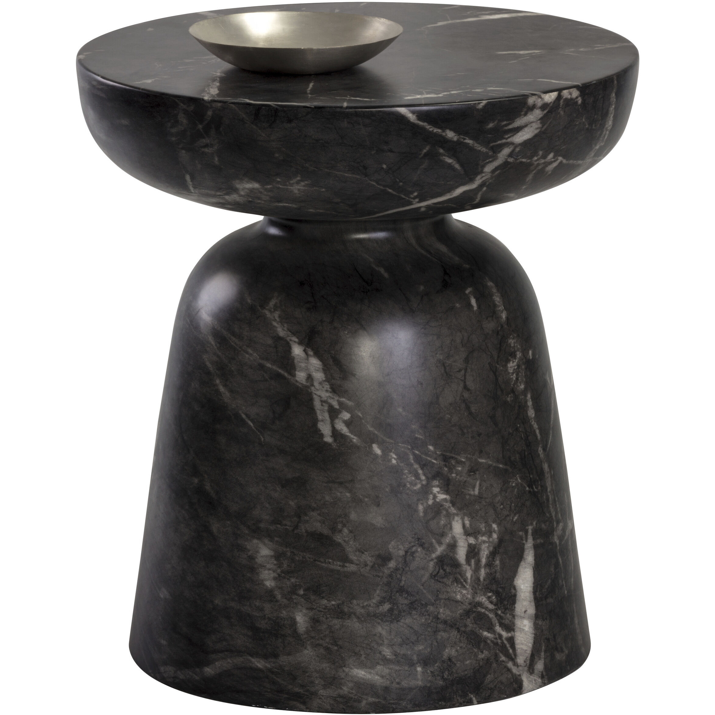 Lucida 20 X 18 inch Marble Look / Black Outdoor End Table
